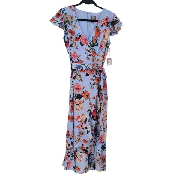 Vince Camuto Dresses & Skirts - Vince Camuto Short Sleeve Floral Wrap Midi Dress